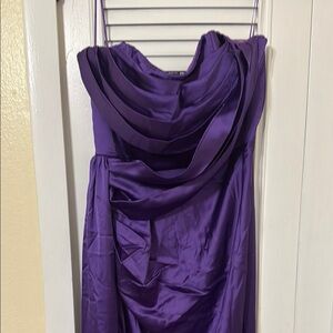 Fashion Nova Purple Ruched Cowl Neck Gown